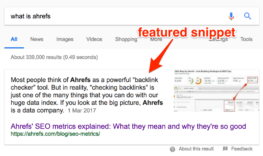 Featured snippets